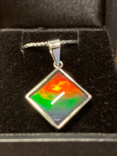 Load image into Gallery viewer, Ammolite square pendent for necklace