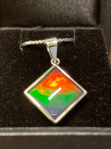 Ammolite square pendent for necklace